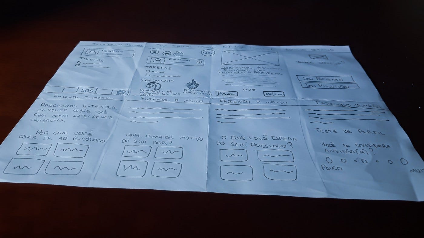 One of the sketches of the platform using the Crazy Eights framework